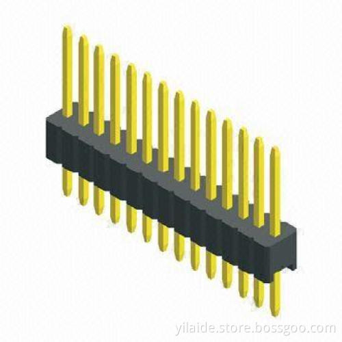 1.27mm pitch pin header, LCP/NY6T type: tin or gold flash plating